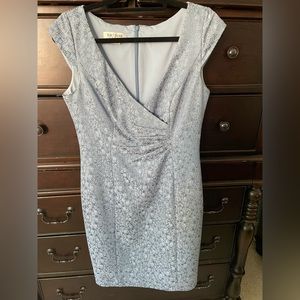 Kay Unger steel blue midi dress. Size 10 & very gently used.